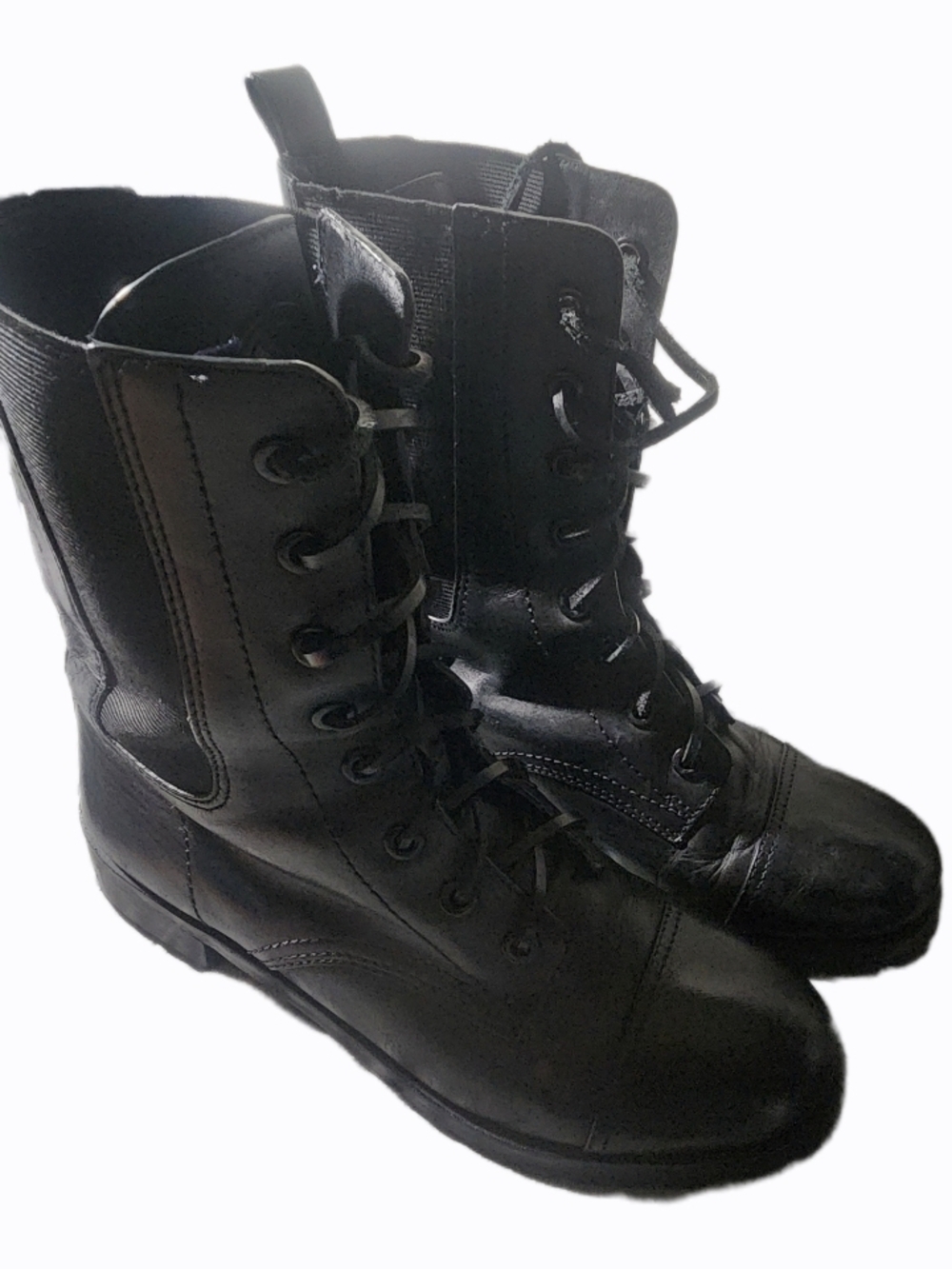 Women's TORY Burch Broome Boots Black Lace-Up Combat Boots Sz 10